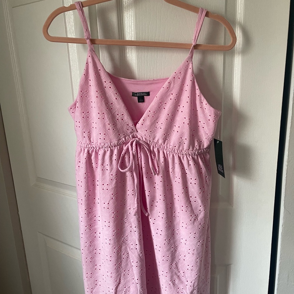 Wild Fable Pink Eyelet Midi Dress